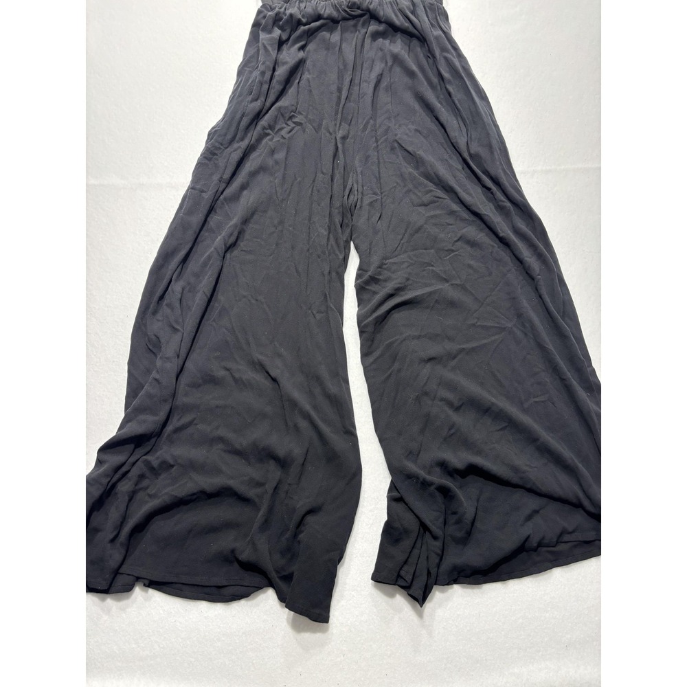 Intimately Free People Jumpsuit Womens XS Black V Neck Wide Leg Strappy Rayon - Picture 9 of 11